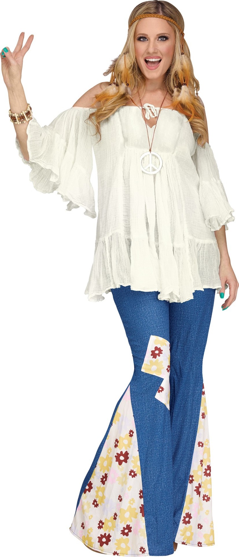 The Groovy 60's Peace Adult Women Hippie Bell Bottoms Costume Pants